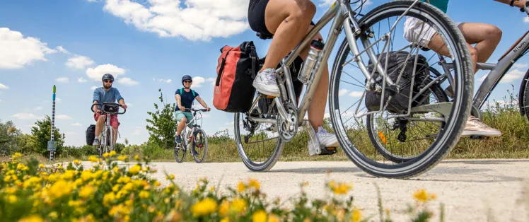 Cyclistes sur La Seine à vélo