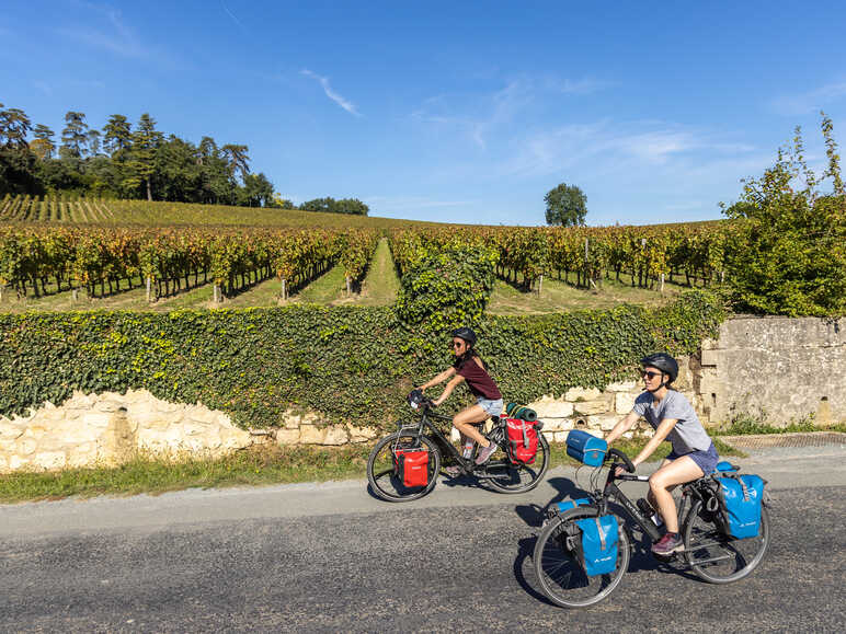 Cyclistes Scandibérique Saint Emilion vignes