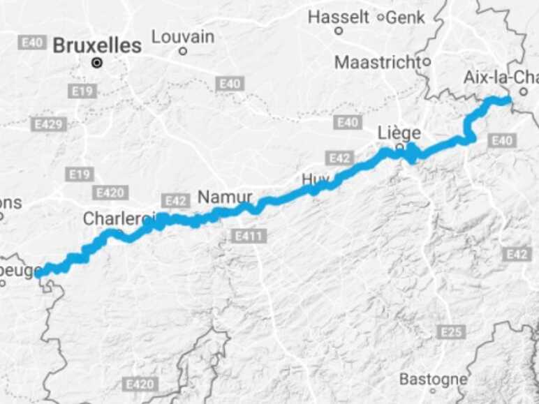 Parcours de l'EuroVelo 3 en Belgique